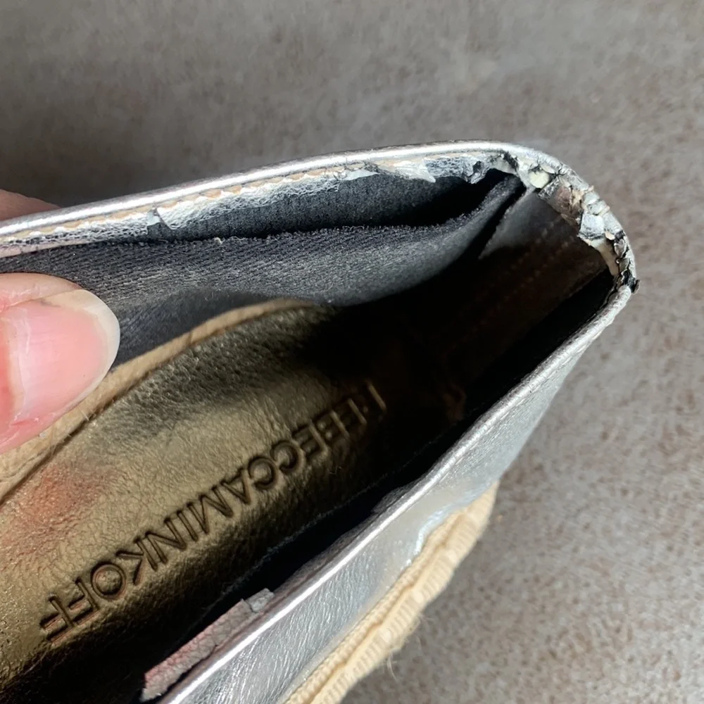 Rebecca Minkoff Gavin Gold Silver Espadrilles Sz 6.5